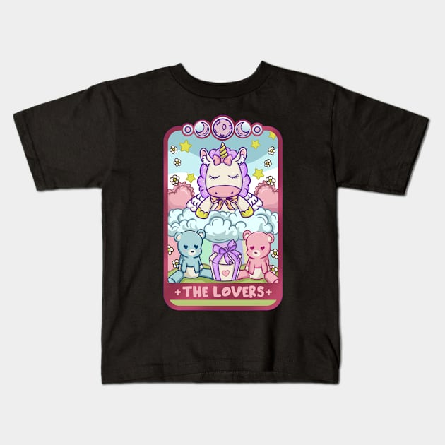 The Lovers - Cute Kawaii Anime Tarot Card T-Shirt Kids T-Shirt by biNutz